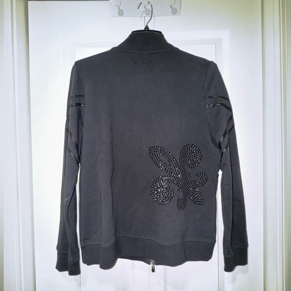 BCBG Maxazria Black womens Jacket with jeweled pattern. Size XL VGUC - Picture 4 of 13